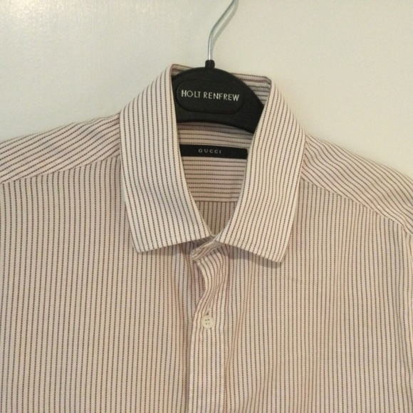 Men’s Gucci white and red striped cotton shirt. Made in Italy - Picture 4 of 5
